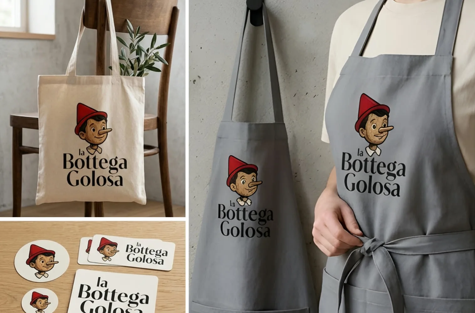 Shopper, grembiuli ed etichette di La Bottega Golosa